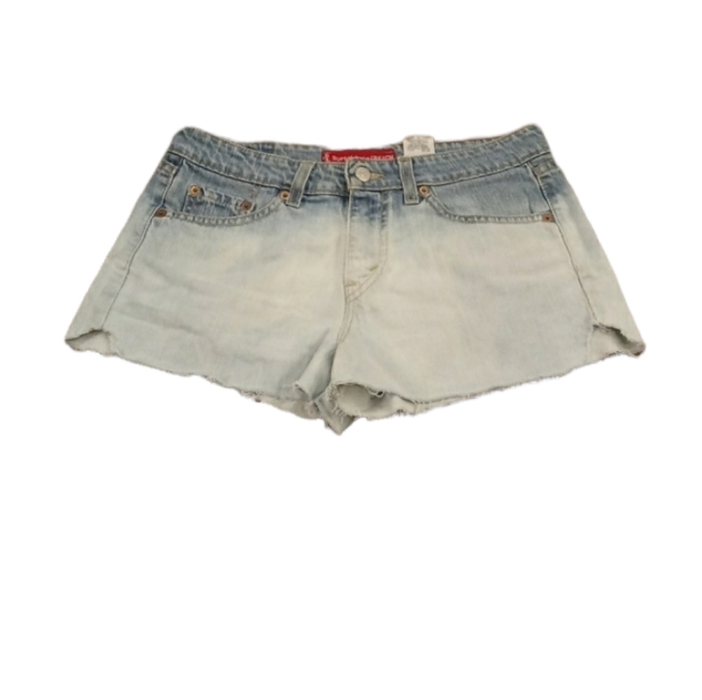 Levi's Super Low Frayed Cowgirl Western Light Washed Denim Shorts Size 7